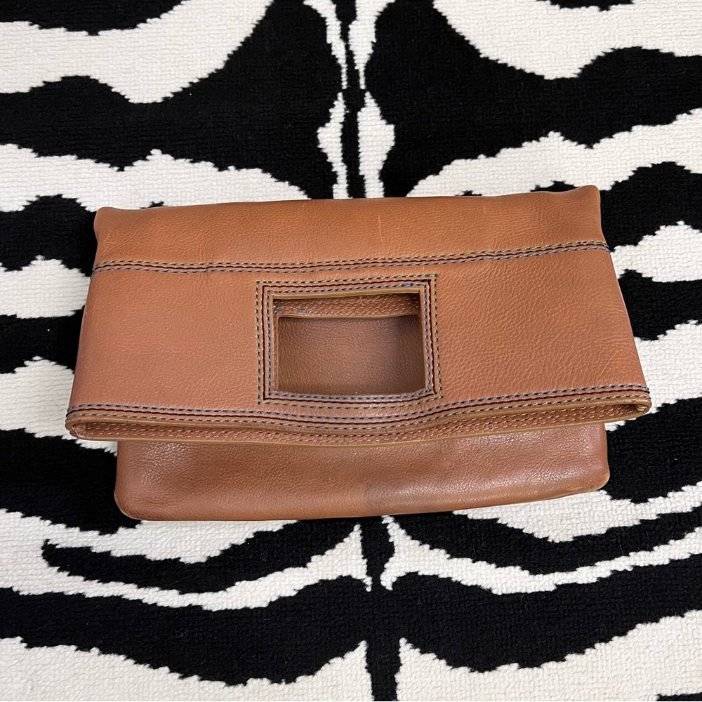 Marc by Marc Jacobs Convertible 3 in 1 Leather Triple Stitch Clutch Tote Bag